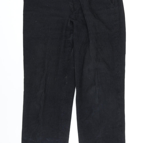 M&S Mens Black Cotton Trousers Size 32 in L29 in Regular