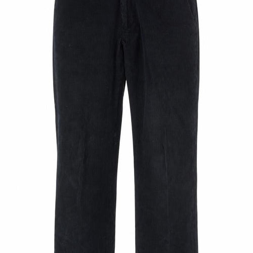 M&S Mens Black Cotton Trousers Size 32 in L29 in Regular