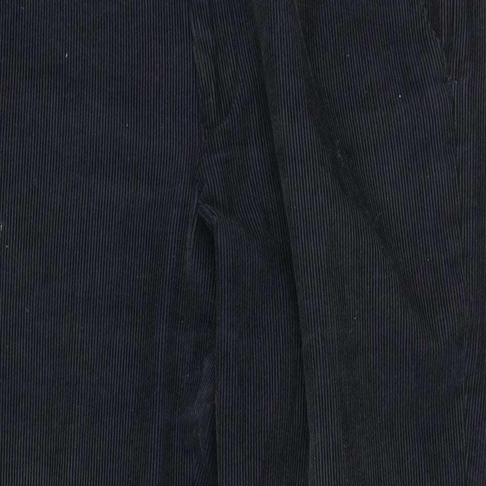 M&S Mens Black Cotton Trousers Size 32 in L29 in Regular