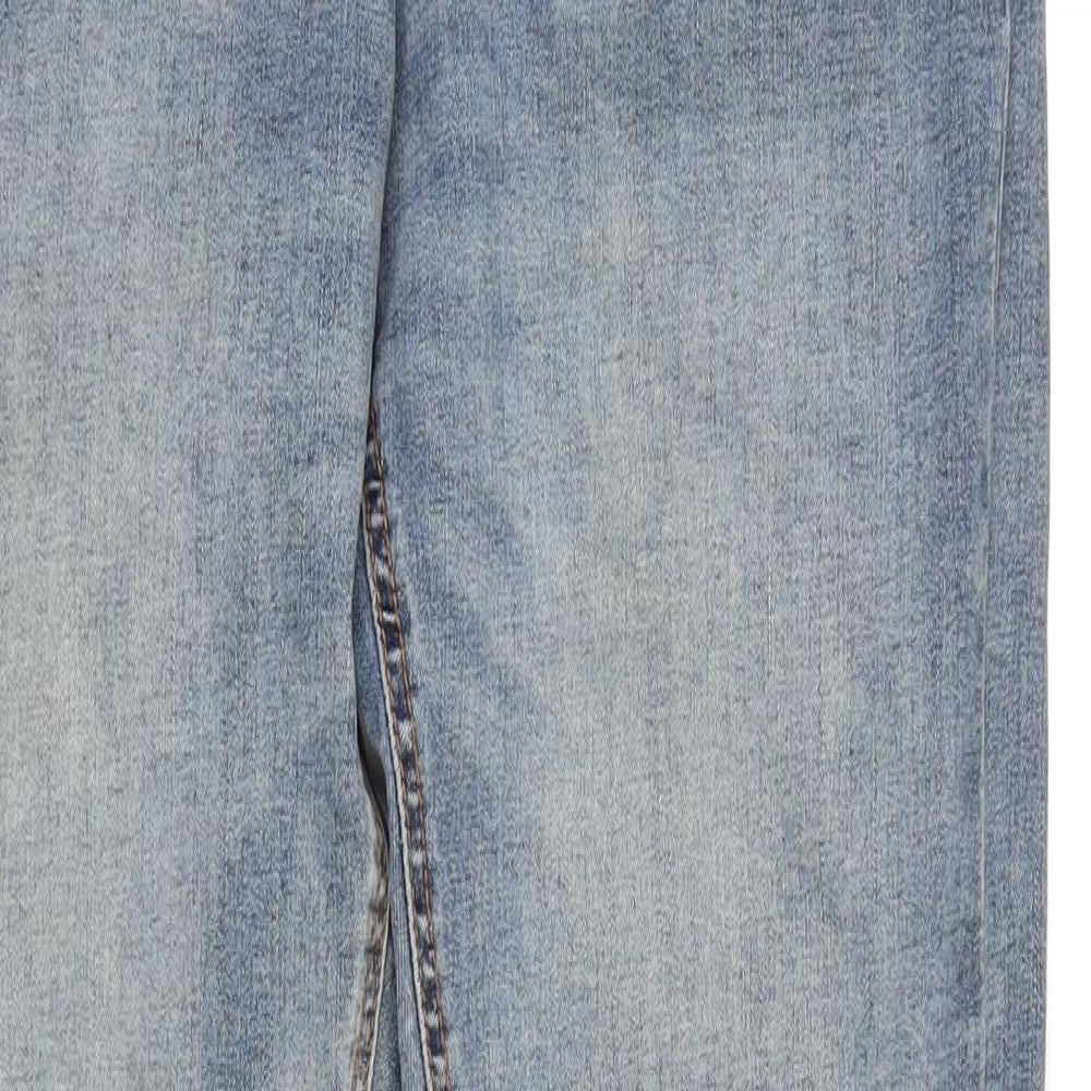 NEXT Womens Blue Cotton Blend Tapered Jeans Size 34 in L30 in Regular Zip
