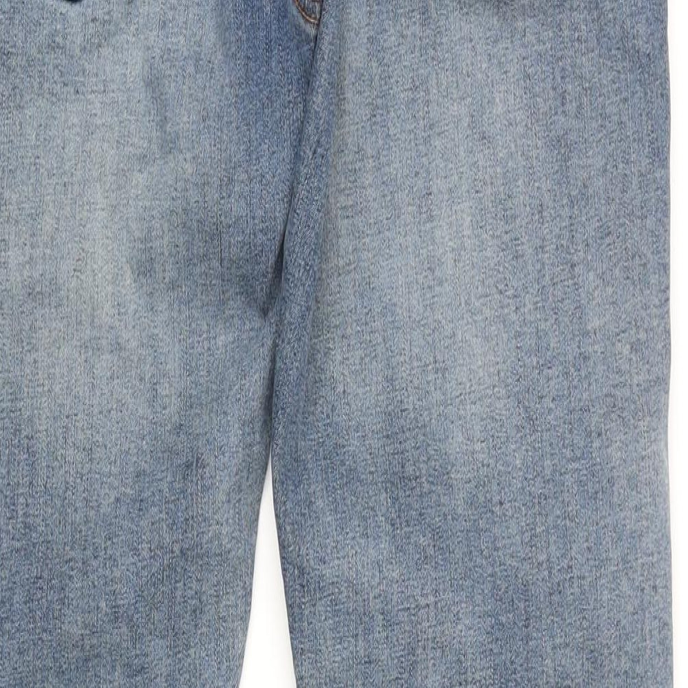NEXT Womens Blue Cotton Blend Tapered Jeans Size 34 in L30 in Regular Zip