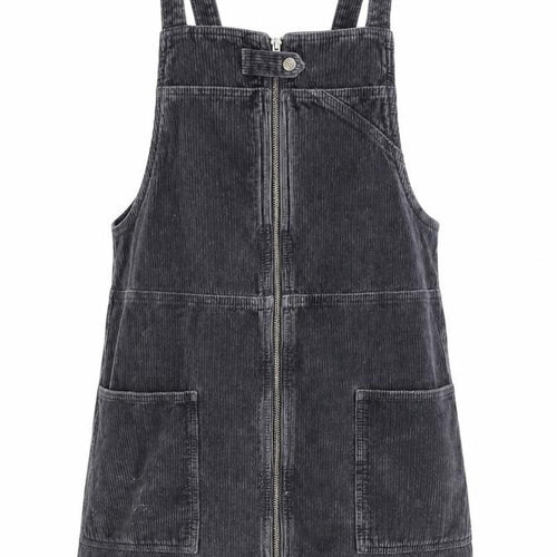 Top shop moto Womens Grey 100% Cotton Pinafore/Dungaree Dress Size 12 Square Neck