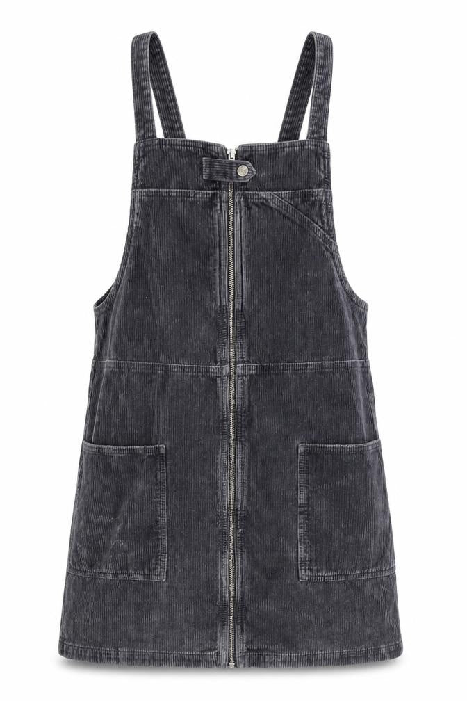 Top shop moto Womens Grey 100% Cotton Pinafore/Dungaree Dress Size 12 Square Neck