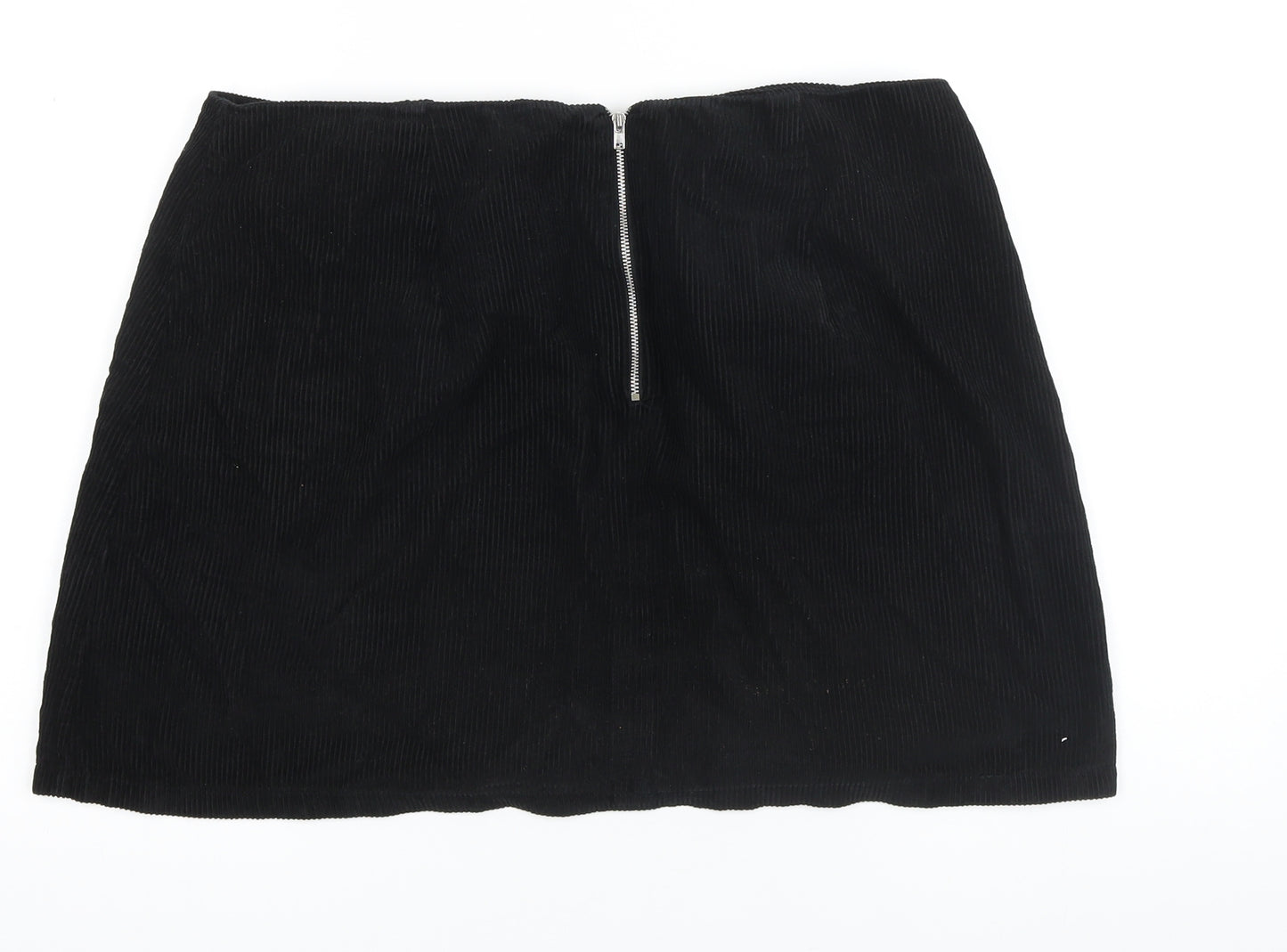 New Look Womens Black Cotton Maxi Skirt Size 16 Zip