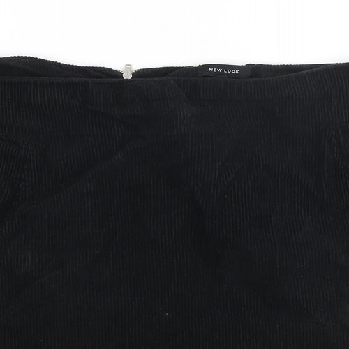 New Look Womens Black Cotton Maxi Skirt Size 16 Zip