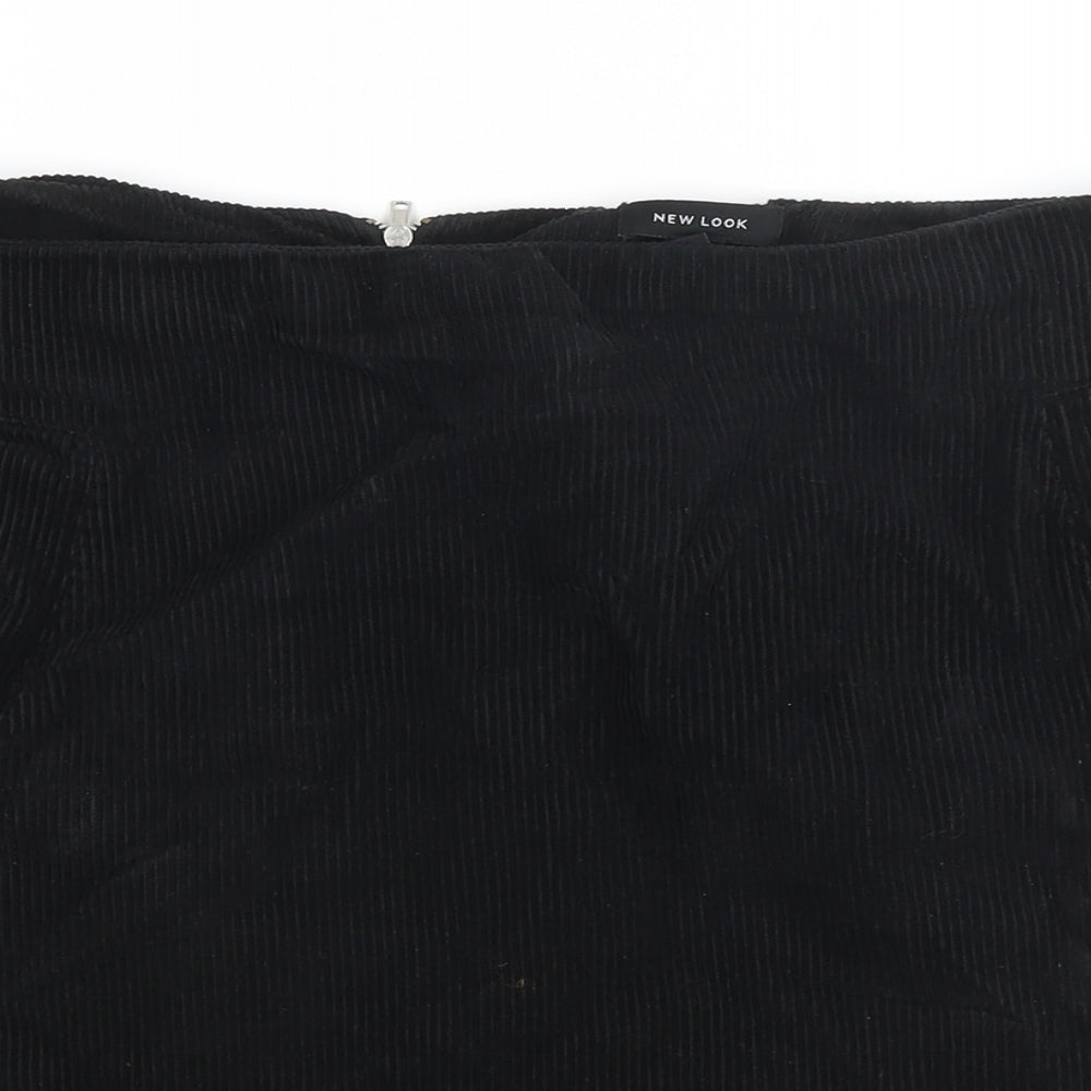 New Look Womens Black Cotton Maxi Skirt Size 16 Zip