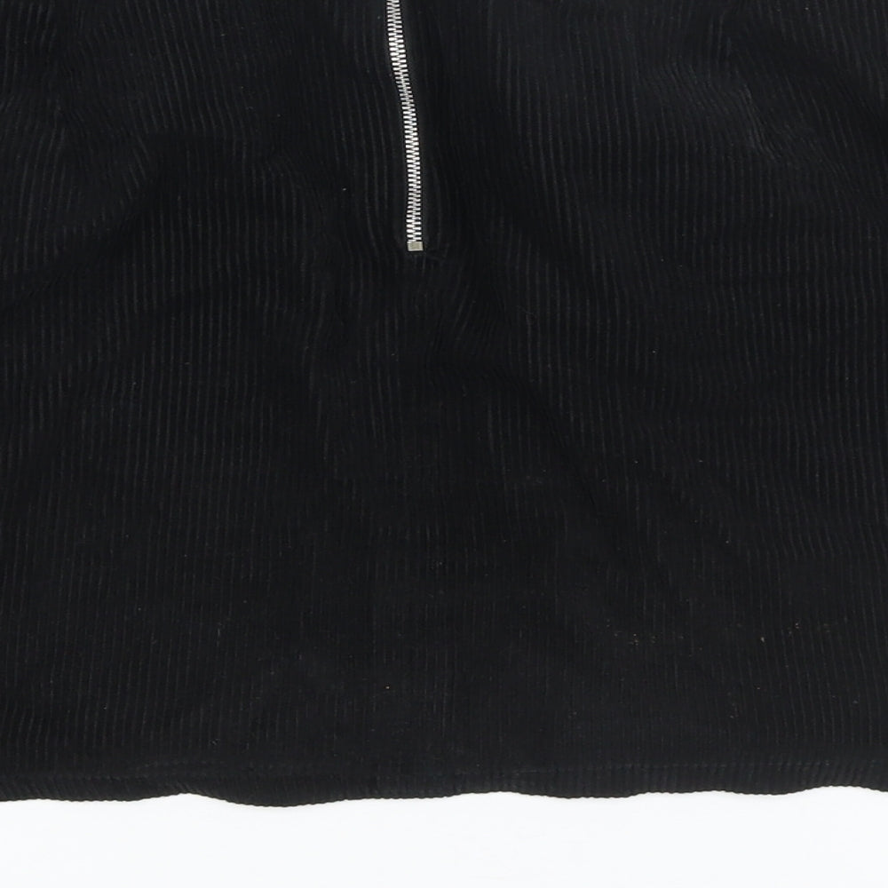 New Look Womens Black Cotton Maxi Skirt Size 16 Zip