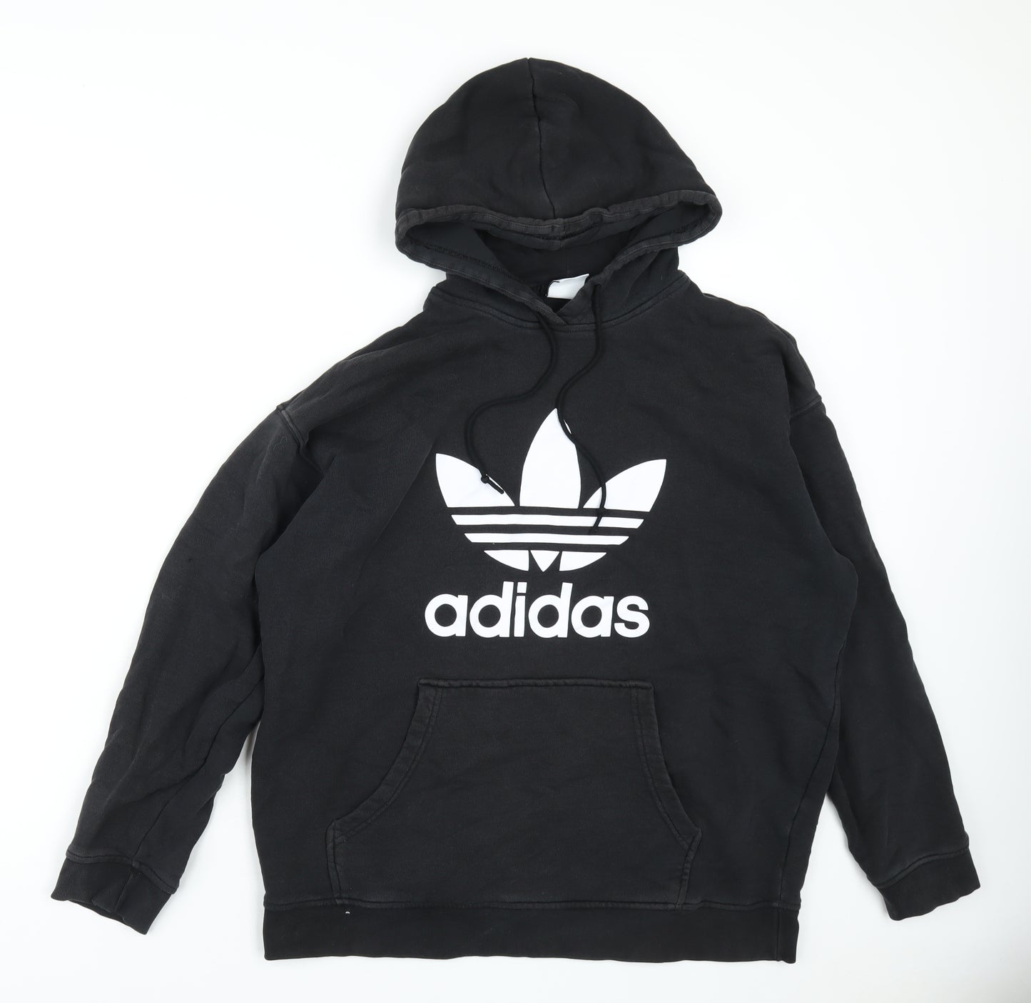 adidas Womens Black Cotton Pullover Hoodie Size 18 Pullover