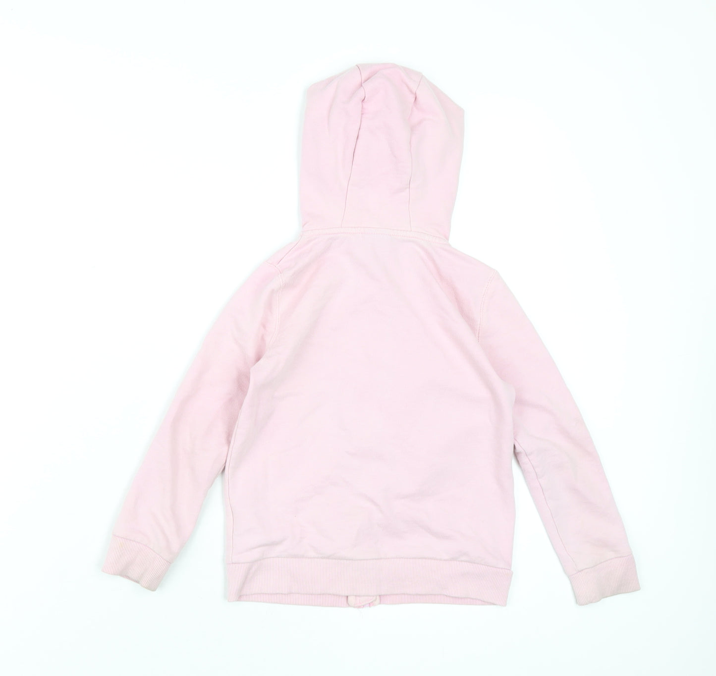 Disney Girls Pink Cotton Full Zip Hoodie Size 6-7 Years Zip - Frozen Anna & Elsa