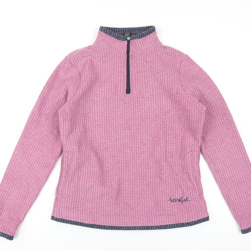 Weird Fish Womens Pink Polyester Pullover Sweatshirt Size 10 Zip