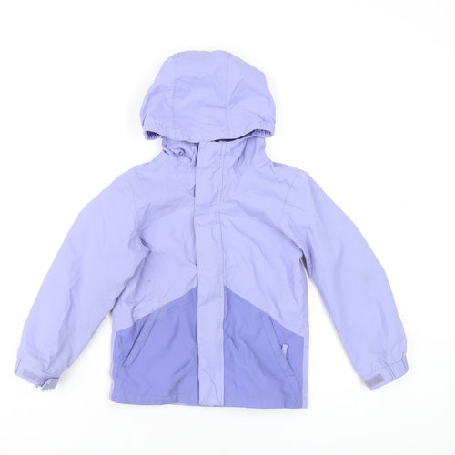 Mountain Warehouse Girls Purple Rain Coat Coat Size 5-6 Years Zip