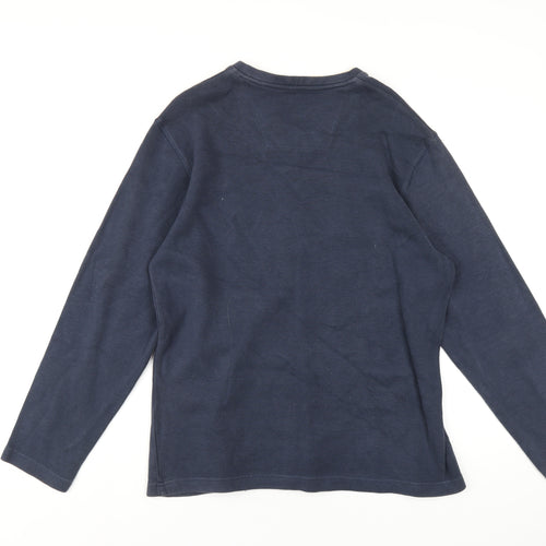Easy Mens Blue Cotton Pullover Sweatshirt Size M