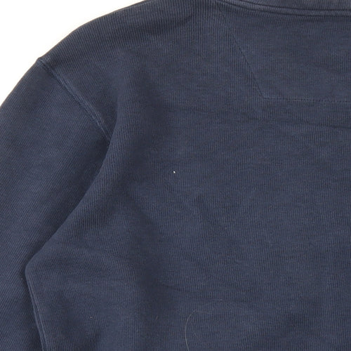 Easy Mens Blue Cotton Pullover Sweatshirt Size M