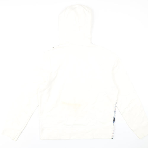 Moto Womens Ivory Cotton Pullover Hoodie Size M Pullover
