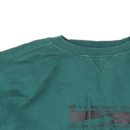 Hawkshead Mens Green Cotton Pullover Sweatshirt Size L - Halcyon Ranger National Trust