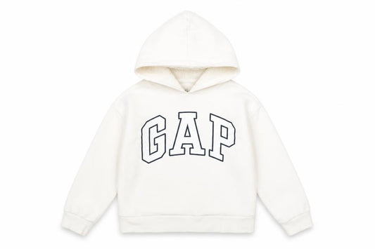 Gap Girls White Cotton Pullover Hoodie Size 10 Years Pullover
