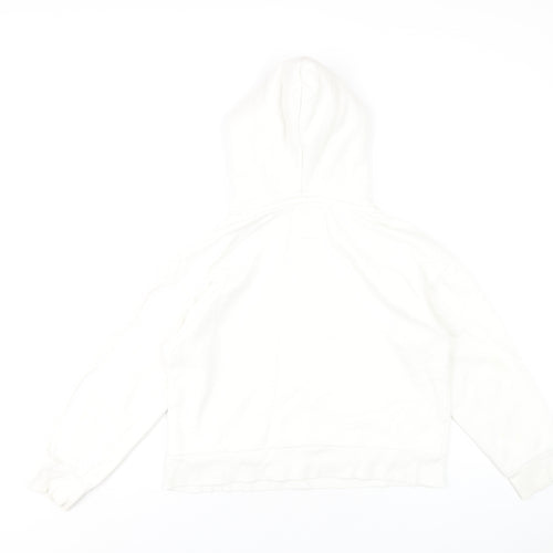 Gap Girls White Cotton Pullover Hoodie Size 10 Years Pullover