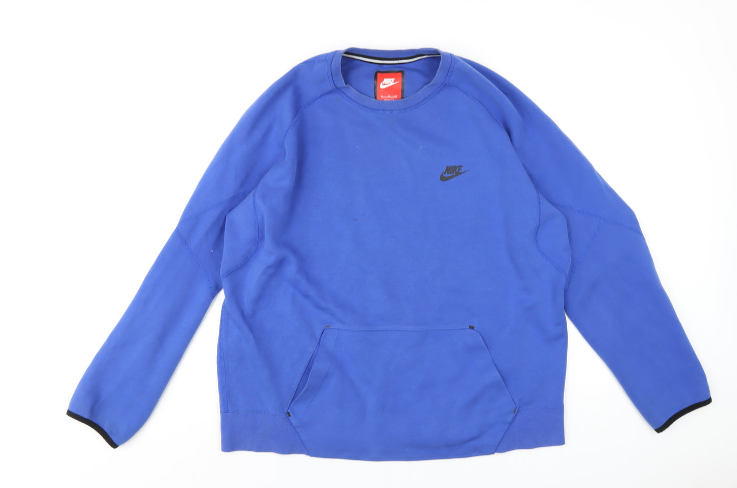 Nike Mens Blue Cotton Pullover Sweatshirt Size XL