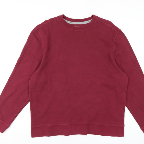 Marks and Spencer Mens Red Cotton Pullover Sweatshirt Size L