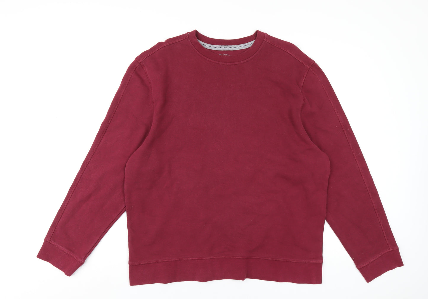 Marks and Spencer Mens Red Cotton Pullover Sweatshirt Size L