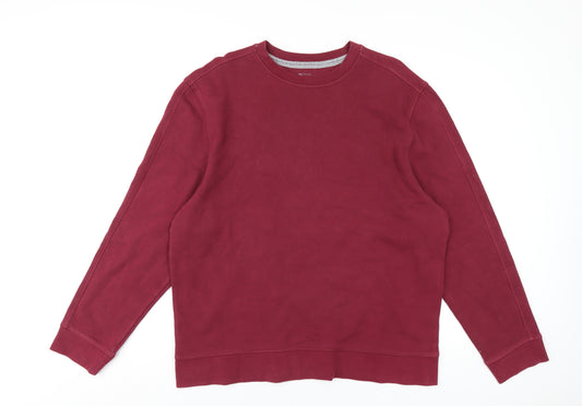 Marks and Spencer Mens Red Cotton Pullover Sweatshirt Size L