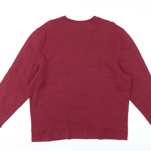 Marks and Spencer Mens Red Cotton Pullover Sweatshirt Size L