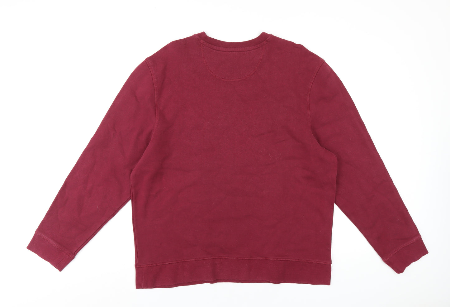 Marks and Spencer Mens Red Cotton Pullover Sweatshirt Size L