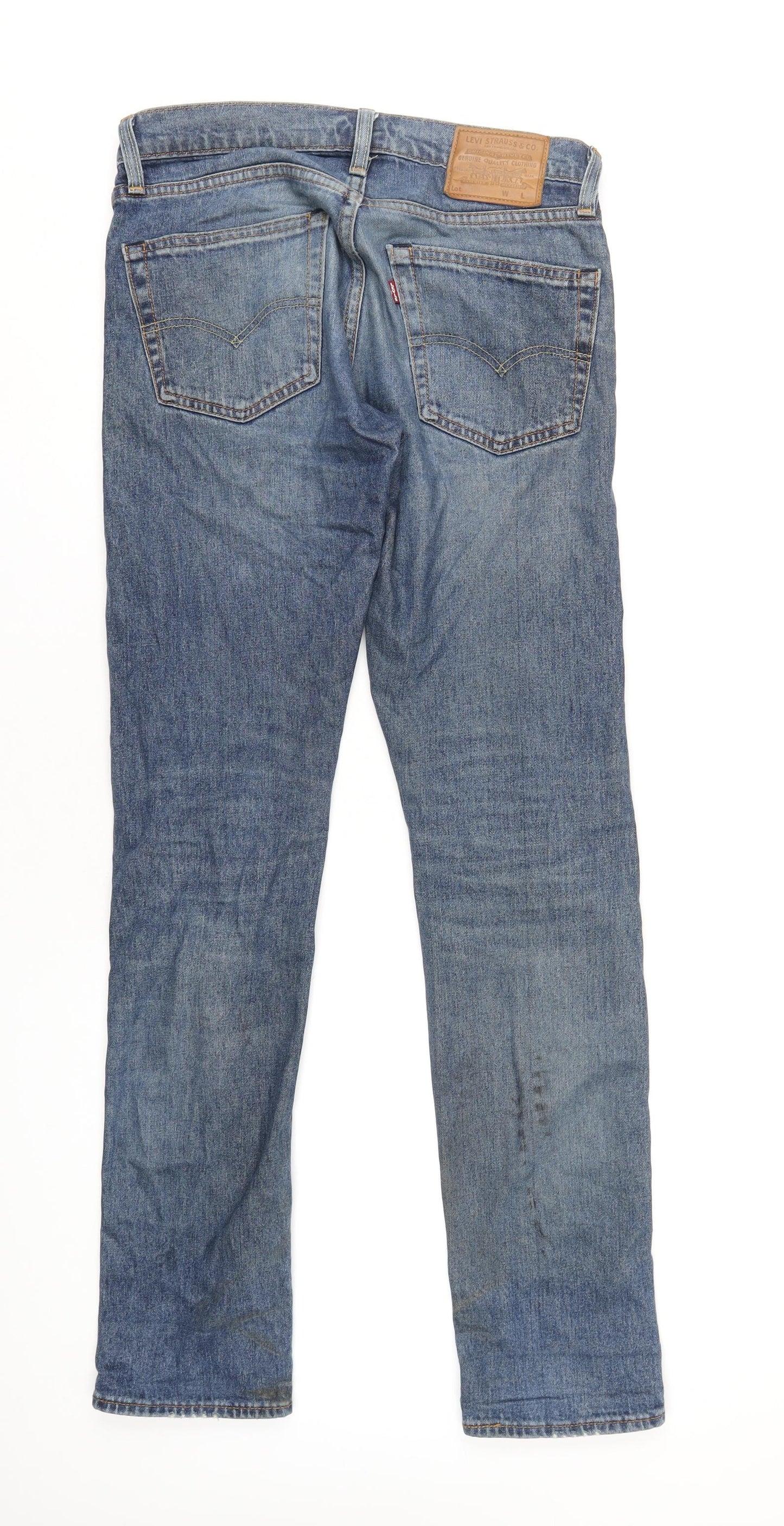 Levi's Mens Blue Cotton Straight Jeans Size 30 in L34 in Regular Zip