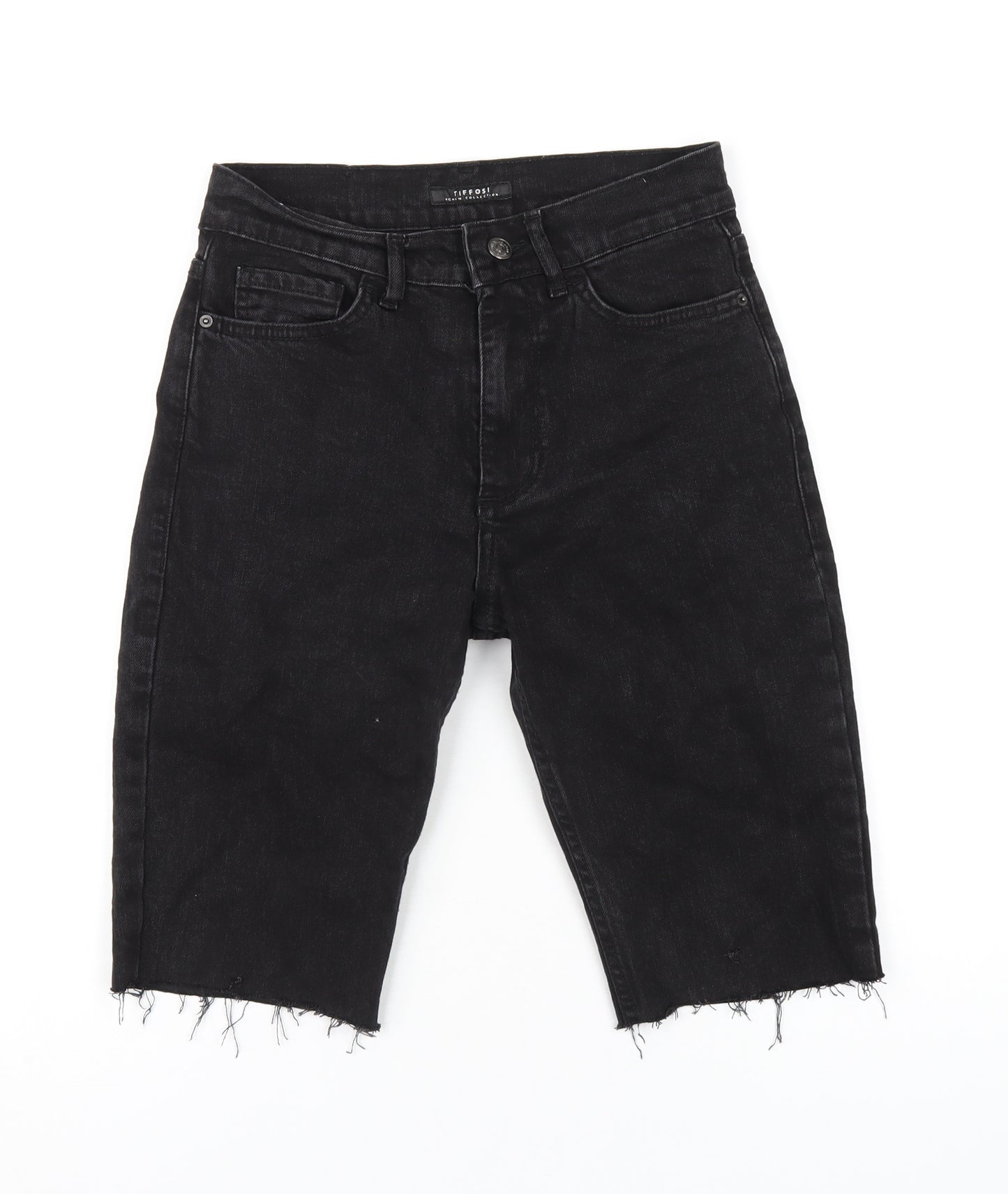 Tiffosi Mens Black Cotton Bermuda Shorts Size 28 in L12 in Regular Zip