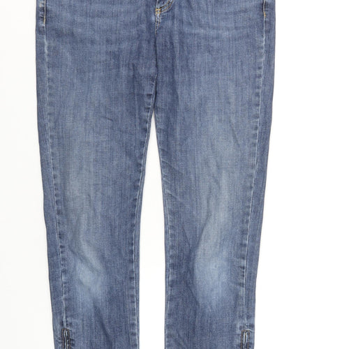 Max Mara Womens Blue Cotton Skinny Jeans Size 16 L32 in Regular Zip