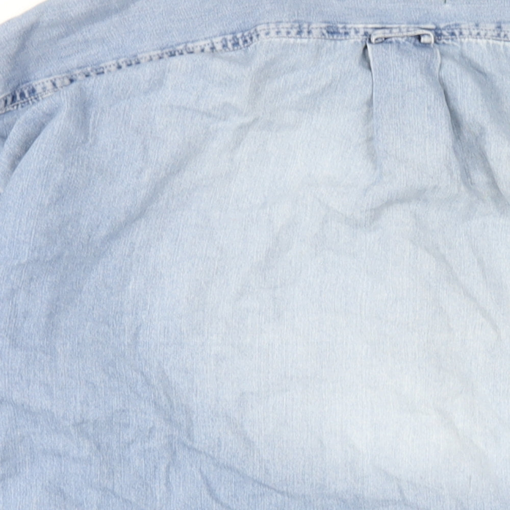 American Eagle Outfitters Mens Blue Cotton Button-Up Size XL Collared Button