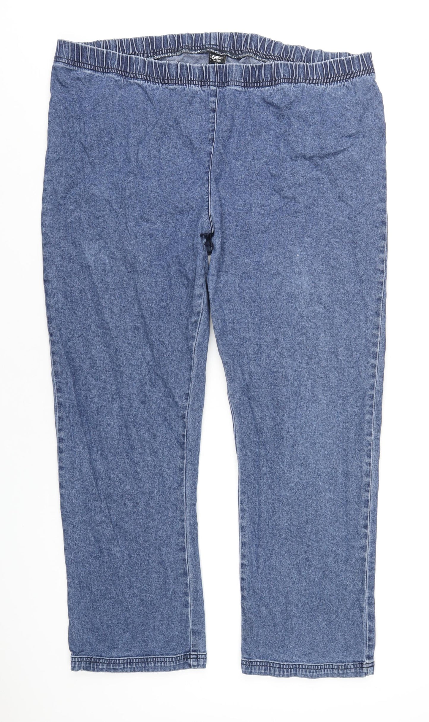 Cotton Traders Womens Blue Cotton Straight Jeans Size 24 L30 in Regular