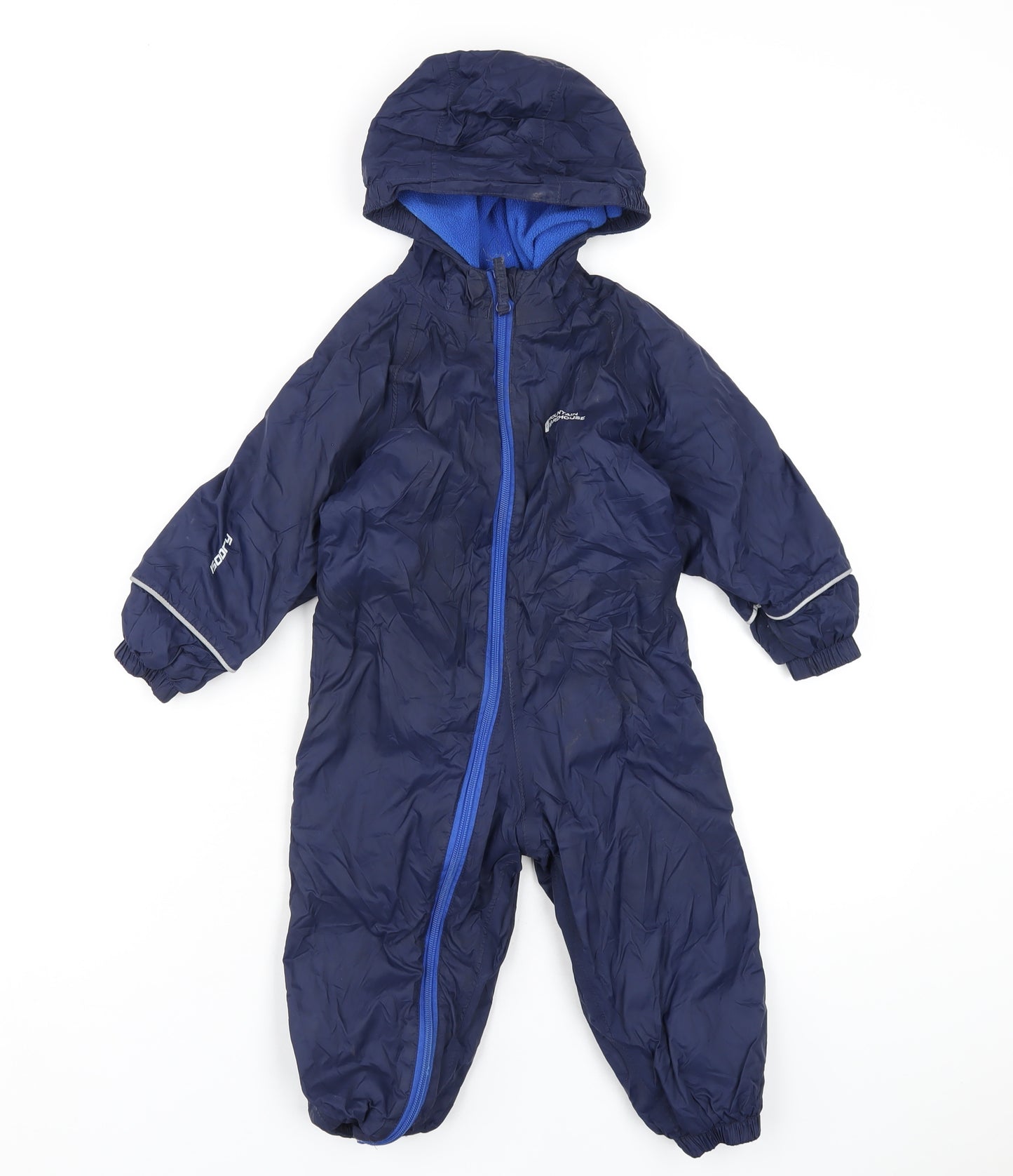 Mountain Warehouse Boys Blue Rain Coat Snowsuit Size 18-24 Months Zip