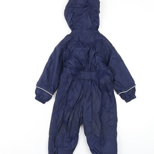 Mountain Warehouse Boys Blue Rain Coat Snowsuit Size 18-24 Months Zip