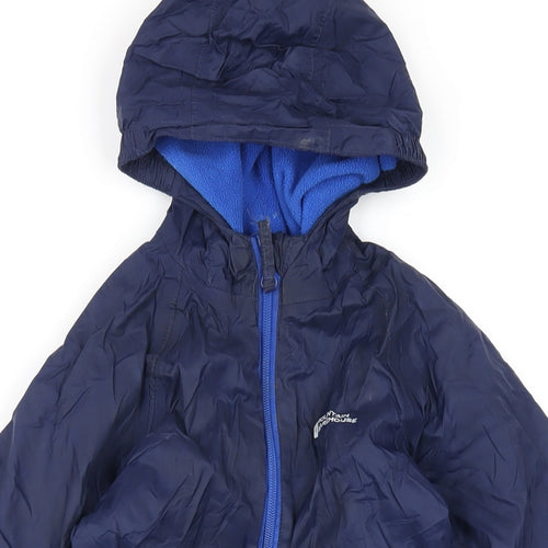 Mountain Warehouse Boys Blue Rain Coat Snowsuit Size 18-24 Months Zip