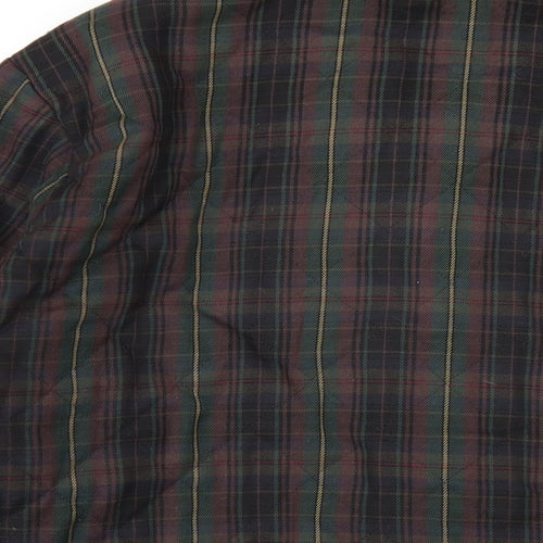 Country Casuals Womens Multicoloured Plaid Quilted Coat Size 22 Snap