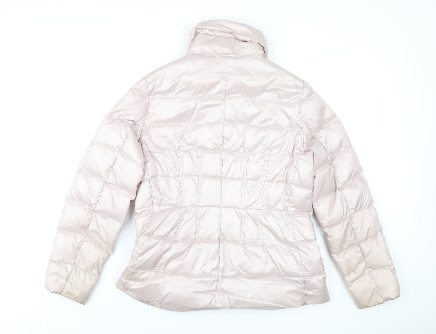 Lands' End Womens Pink Puffer Jacket Coat Size 14 Zip