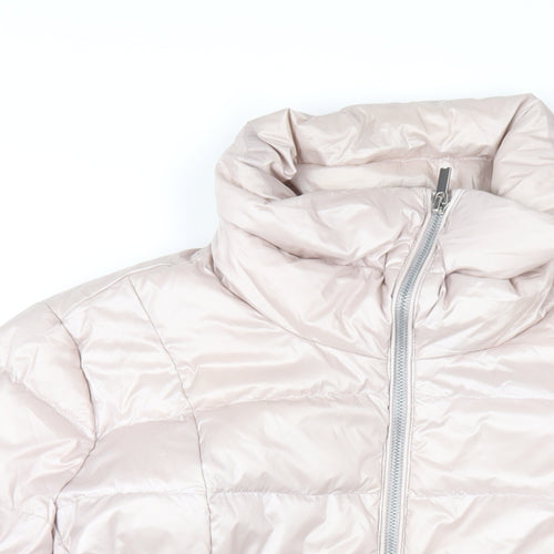 Lands' End Womens Pink Puffer Jacket Coat Size 14 Zip