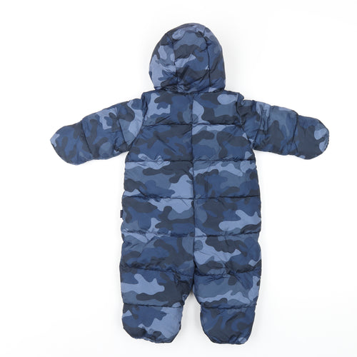 Gap Boys Blue Camouflage Puffer Jacket Snowsuit Size 3-6 Months Zip
