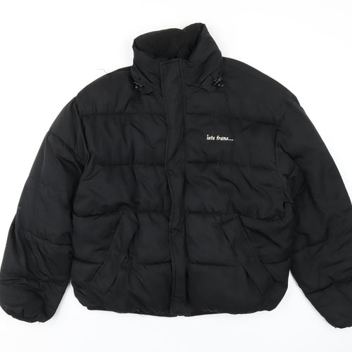 Iets Frans Womens Black Puffer Jacket Coat Size XS Zip