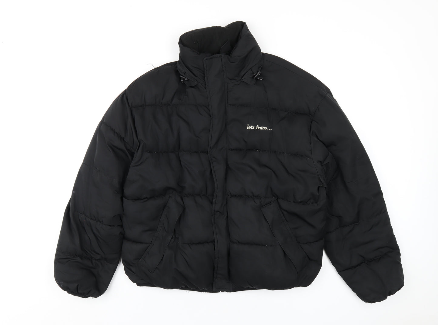 Iets Frans Womens Black Puffer Jacket Coat Size XS Zip