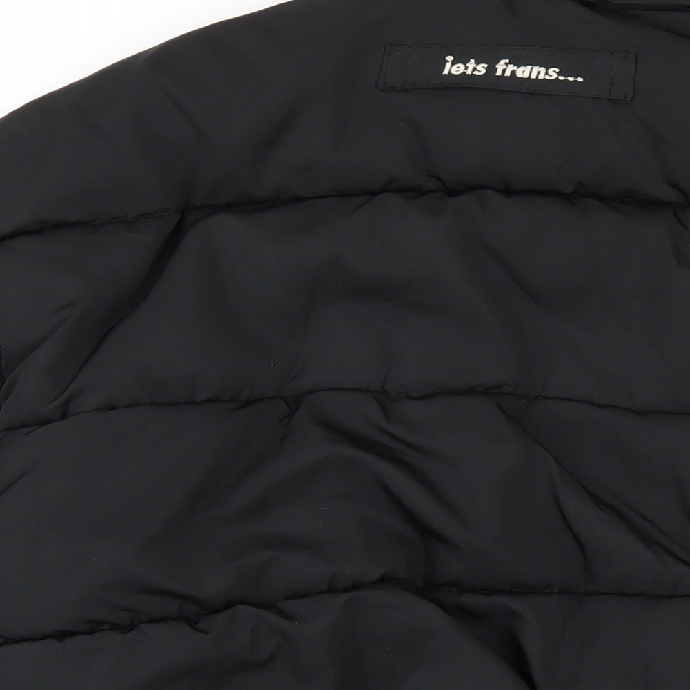 Iets Frans Womens Black Puffer Jacket Coat Size XS Zip