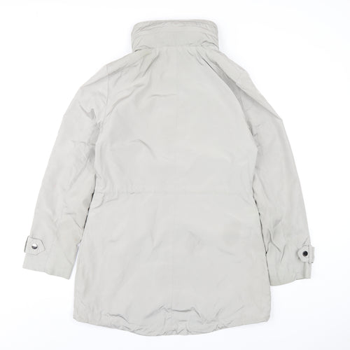 Monsoon Womens Grey Rain Coat Coat Size 8 Zip
