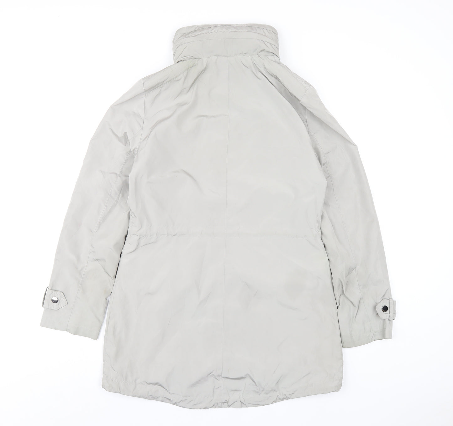 Monsoon Womens Grey Rain Coat Coat Size 8 Zip