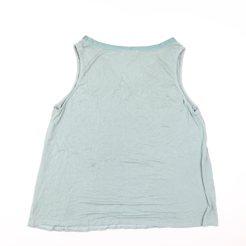 Monsoon Womens Green Viscose Basic Tank Size L V-Neck