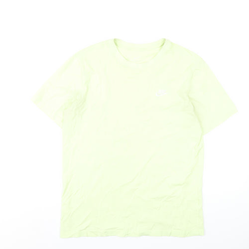 Nike Mens Green Cotton T-Shirt Size M Round Neck