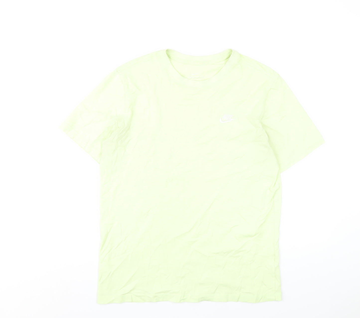 Nike Mens Green Cotton T-Shirt Size M Round Neck