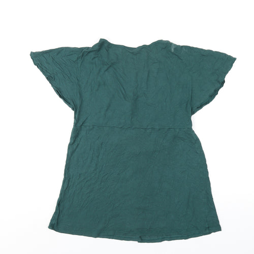 Blooming Marvellous Womens Green Viscose Basic T-Shirt Size 12 V-Neck
