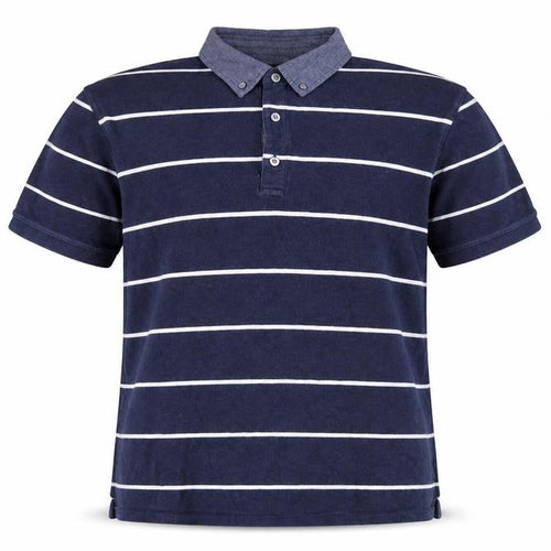 Paul Costelloe Mens Blue Striped Cotton Polo Size XL Collared Button