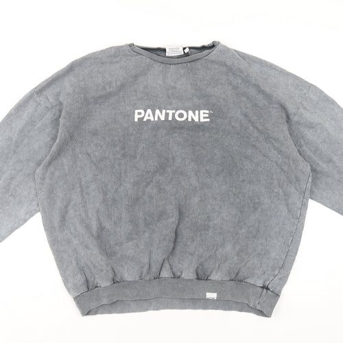 Pantone Womens Grey Cotton Pullover Sweatshirt Size 10 Pullover